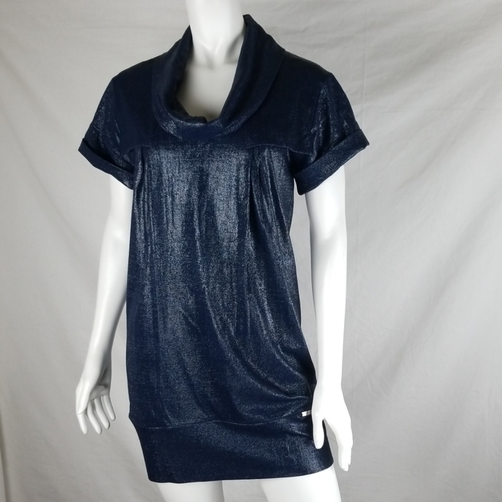 GUCCI Short Sleeve Metallic Mini Dress